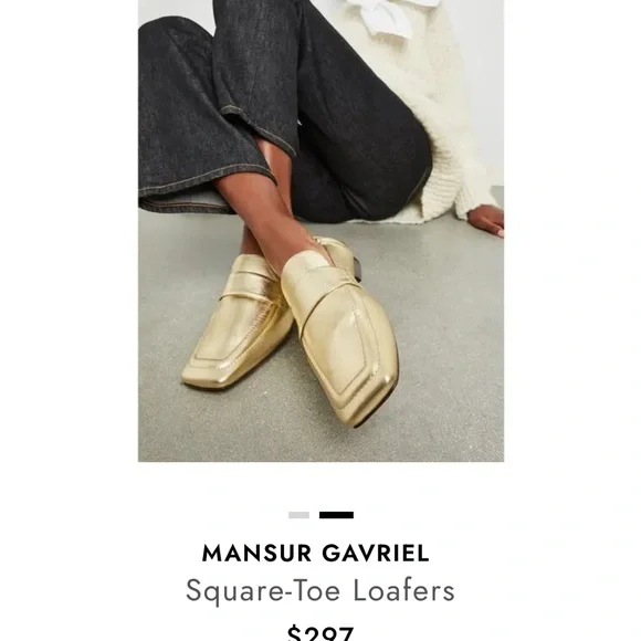 NWT Mansur Gavriel Metallic Gold Loafers US 8.5 EU 38.5 - Picture 2 of 8